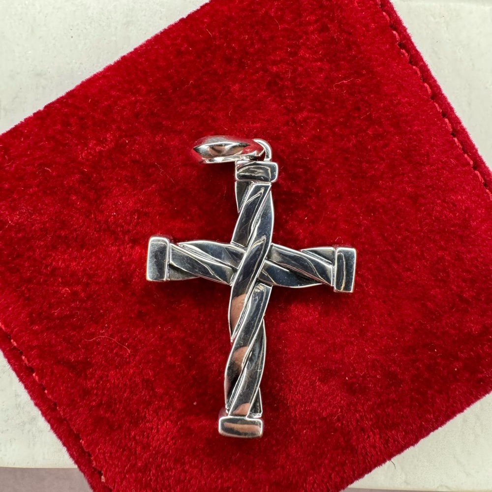 David Yurman 925 Sterling Silver Helios Cross Pendant Men's
